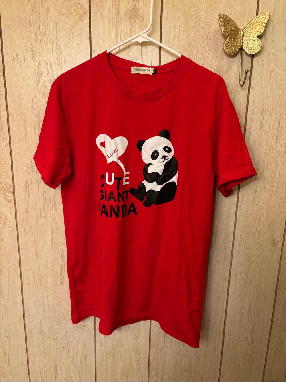 Red Cute Giant Panda T-Shirt